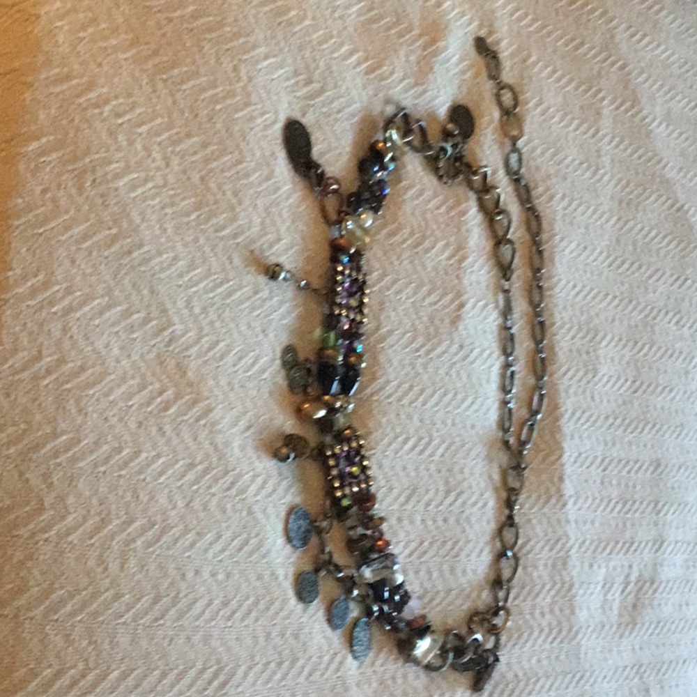 Vintage artisan beaded and chain belt.